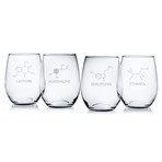 Bar Glasses // Chemical Compounds // Set of 4 (Pint Glasses // Set of 4)
