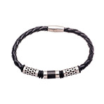 Leather Bracelet // 2-Tone Honeycomb