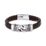 Leather Bracelet // Oxidized Stainless Steel