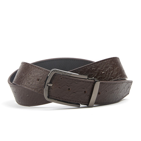 Textured Traditional Belt // Dark Brown (36)