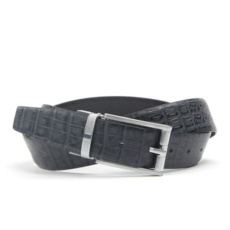 Crocodile Traditional Belt // Steel Black (34)