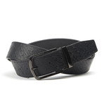 Square Textured Traditional Belt // Black (40 inch Waist)