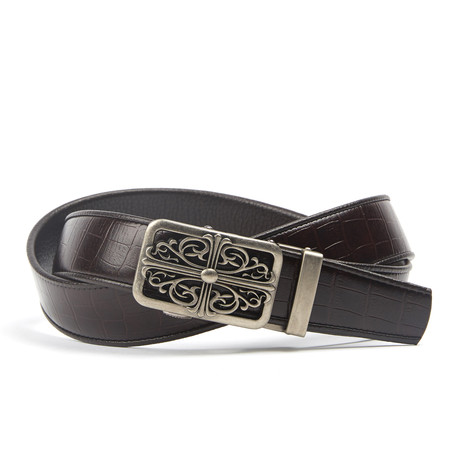 Crest Track Belt // Dark Brown Snake