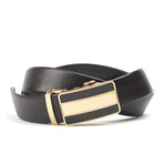 Bar Track Belt // Black + Gold (40 inch Waist)