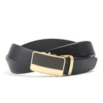 Textured Track Belt // Black + Gold