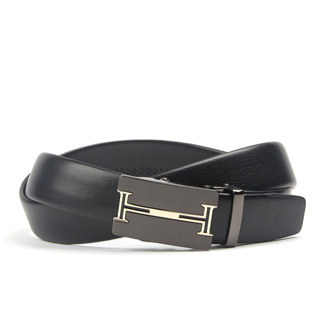 Accent Track Belt // Black + Gold