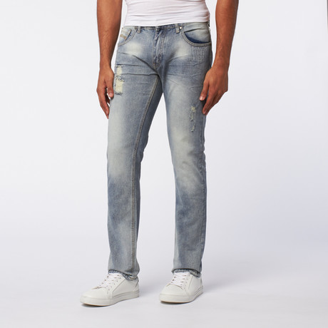 Premium Washed Slim Fit Denim // Light Blue (30WX32L)