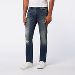 Premium Washed Slim Fit Denim // Faded Deep Indigo (38WX32L)