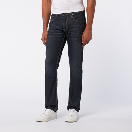 Slim Fit Wax Coated Denim // Deep Indigo (30WX32L)