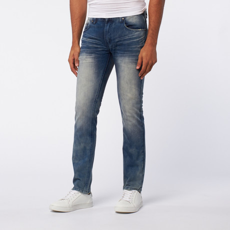 Washed Straight Leg Denim // Faded Blue (30WX32L)