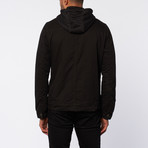 Washed Cotton Padded Jacket Hoodie // Black (M)