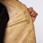 Washed Cotton + Fleece Hooded Jacket // Khaki (L)