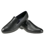 Python Embossed Leather Loafer // Black (UK: 12)