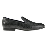 Python Embossed Leather Loafer // Black (UK: 12)