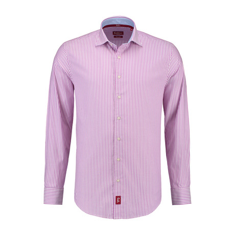 Button-Up // Pink Banker Stripe (M)