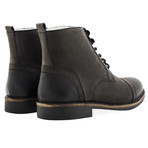 Moore Leather Fur-Lined Work Boot // Black (UK: 6)