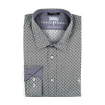 Long-Sleeve Button-Up Shirt // Grey Print (L)