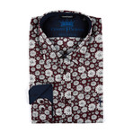 Long-Sleeve Button-Up Shirt // Red Floral (XL)