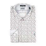 Long-Sleeve Button-Up Shirt // Red + Green Print (S)