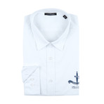 Crest Long-Sleeve Button-Up Shirt // White (3XL)
