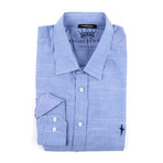 Long-Sleeve Button-Up Shirt // Sea Blue Stripe (XL)