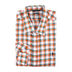 Long-Sleeve Button-Up Shirt // Orange Plaid (XL)