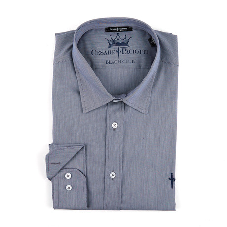 Long-Sleeve Button-Up Shirt // Grey (2XL)