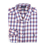 Long-Sleeve Button-Up Shirt // Purple Plaid (XL)