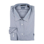 Long-Sleeve Button-Up Shirt // Blue + White Stripe (XL)