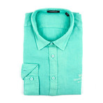 Short-Sleeve Button-Up Shirt // Teal (XL)