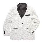 Zonettie // Pandora Slim Fit Jacquard Tuxedo Blazer // Silver (US: 42S)