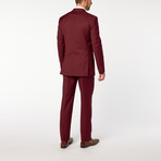 Slim-Fit 2-Piece Solid Suit // Burgundy (US: 40S)