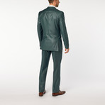 Slim-Fit Top Stitch 2-Piece Suit // Teal Green (US: 38L)
