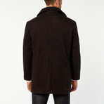 Double Breasted Wool Blend Coat // Black (S)