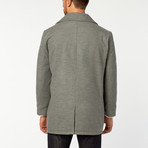 Double Breasted Wool Blend Coat // Light Gray (XS)