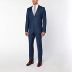 Slim-Fit Top Stitch 2-Piece Suit // Teal Blue (US: 38R)