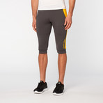G-Force Cropped Short // Charcoal + Yellow (S)