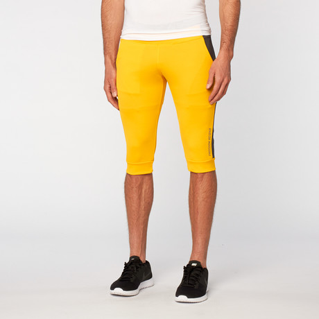 G-Force Cropped Short // Yellow + Charcoal (S)
