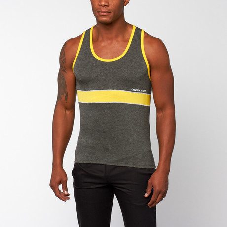 G-Force Tank // Charcoal + Yellow (S)