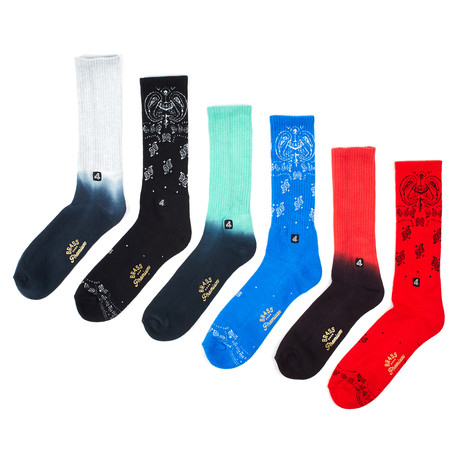Socks // Ombre + Bandana Black // Pack of 6
