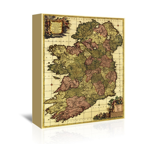 Ireland // Panoramic Map (16"L x 20"W x 1.5"D)