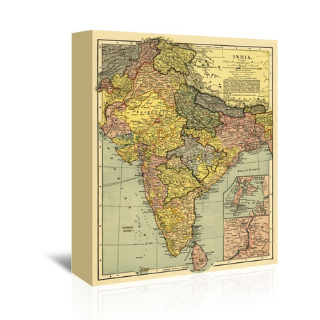 India // Panoramic Map (16"L x 20"W x 1.5"D)
