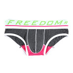Bio-Fit Brief // Charcoal + Fuschia (S)