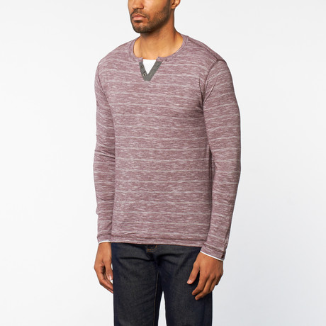 Stripes End-On-End Henley // Berry (S)