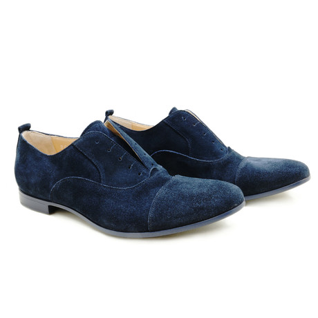 Thars Low Top Suede Oxford Shoe // Navy (Euro: 39)