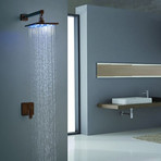 Oil Rubbed Bronze Finish Shower Set + Arm (12")