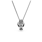 Tribal Lynx Skull Necklace (Bronze // 24" Gunmetal Chain)