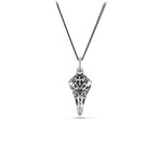 Tribal Eagle Skull Necklace (Bronze // 24" Gunmetal Chain)