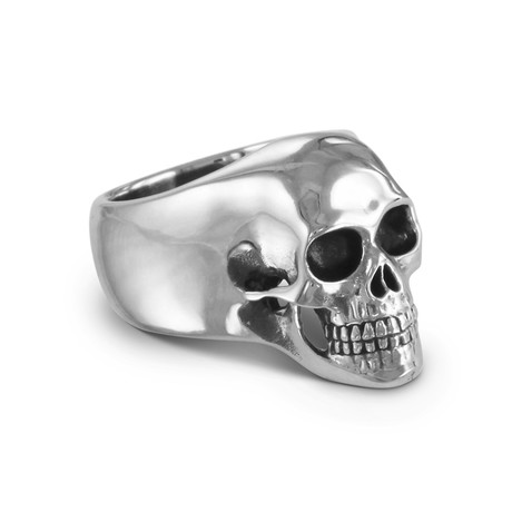 Skull Ring // White Bronze (Size 5.5)