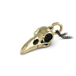 Raven Skull Necklace // Bronze (20")